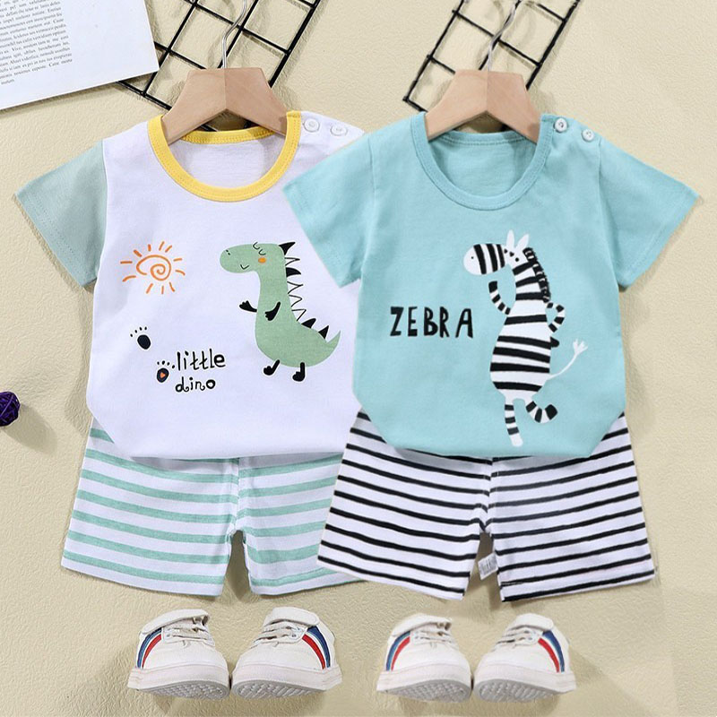 Baby Clothing Deals - Cotton Tees+Shorts 2-piece Tracksuit Set Kid