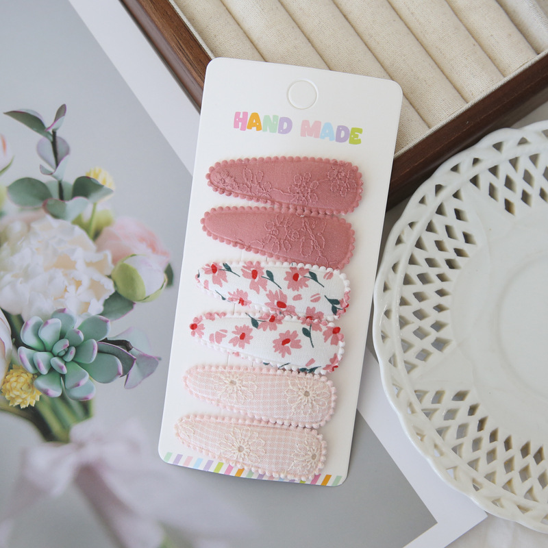 6pcs Fabric Hair Clips Flower  - Baby Clothing Material review and price